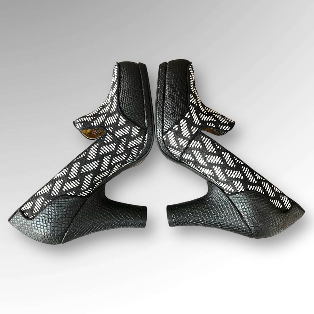 Ruby Shoo Kaylee Black & White Patterned Heels. - image 5